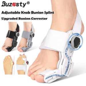 ที่รองปุ่มหัวแม่เท้า Buzesty อัปเกรดสำหรับผู้หญิง & ผู้ชายเท้านิ้วหัวแม่เท้าผิดรูปที่ดัดนิ้วเท้าเครื่องหนีบผมแบบหมุนได้เฝือกปลายเท้าลูกบิดปรับได้ทำเล็บเท้า