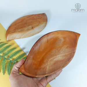 PIRING KAYU MAHONI BENTUK DAUN UNIK | FOODGRADE