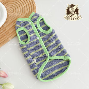 Thickened Fleece Warm Cat Vest for Pets Small Kitten Casual Striped Autumn Winter New Arrival Coral Fleece Breathable Comfortable