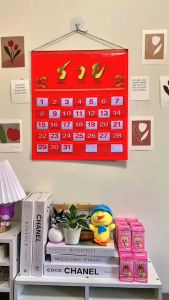 ปฏิทินออมเงิน ลายพารวยสีแดง