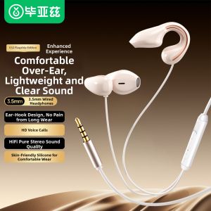Ear Clip Wired Headphones with Microphone 3.5mm