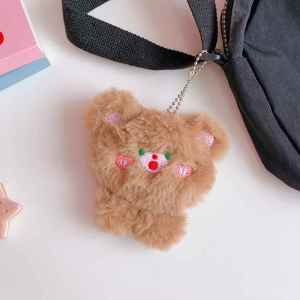 Cute Bear Doll Keychain Soft Plush Pendant Creative Gift for Girls Festive Supplies Bag Accessory Key Holder Lovely Companion