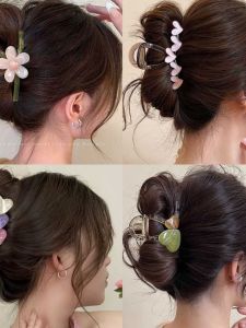 Heart Tea Jelly Translucent Ins Summer Clip Large Hair Clip Back Head Elegant Shark Clip Hairware