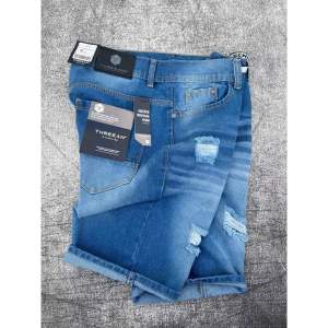 Celana Pendek Jeans Pria Bahan Jeans Sobek Distro Kasual Kekinian