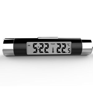 Car Air Outlet Thermometer Electronic Clock Time Led Digital Display Thermometer with Back Luminous Car Supplies