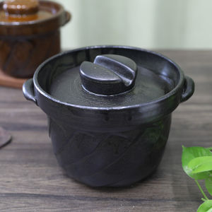 Japan Import Ancient Roasted Green Kiln Deep Type Rice Cooker Japanese Household Olla Stew Pot Soup Porridge Pot Gas Use