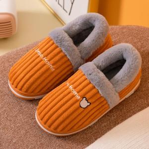 Warm Cotton Shoes for Couples with Corduroy Stripes