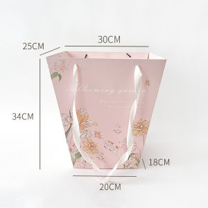 XinSheng Original Handmade DIY Gift Packaging Material Handbag Trapezoidal Flower Arrangement Gift Box for Floral Delivery