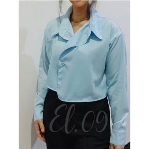 Claire baju atasan tangan panjang cropty bahan katun premium