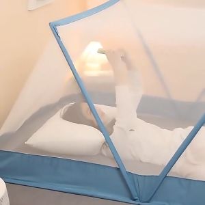 LASA มุ้งกันยุง มุ้งพับเก็บได้ 2-6ฟุต 2.5-5.5ฟู ไม่ต้องประกอบ พับเก็บได้ พกพาได้ ล่างเพื่อป้องกันเด็ก