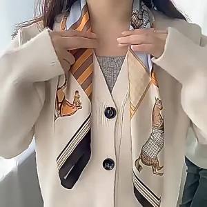 New model small square scarf women silk scarf 70cm letter print decorative scarf square shawl head scarf turban