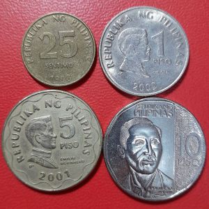 Koleksi koin kuno Filipina lawas 4 Keping Campur