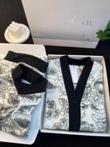 Womens Sleepwear Island Velvet Fleece Lined Home Clothes New Chinese Style Autumn Winter 2024 Tagkita Sweet Print Long Sleeve