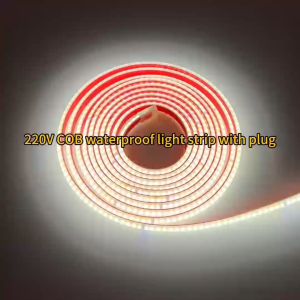 220V COB LED Strip Light Waterproof 320 Leds Per Meter Free Power Plug Included Strong Adhesive