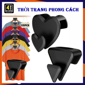 SET 10 Đầu Nối Móc Treo Quần Áo Xếp Tầng Hình Tiết Kiệm Không Gian - Móc Nối Treo Đồ Hình Tim Tam Giác Bằng Nhựa Tiện Lợi