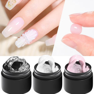 2/3PCS 8ml Clear Non Stick Hand Extension Gel Nail Polish For 3D Shaping Nail Art Solid Milky Jelly Hard Gel Nail Carving Flower