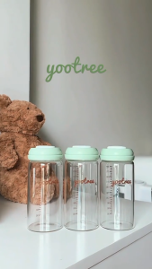 yootree 300ml Glass Breast Milk Storage Bottle Wide Neck BPA Free Leakproof Breastmilk Container High Borosilicate Glass Fridge & Freezer Safe