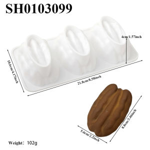 3 or 4 or 6 or 12-Cell Pecan Nuts Design Chocolate Mould Silicone Mousse Cake Mold Soap Molds Food Grade Bakeware Dessert Tools