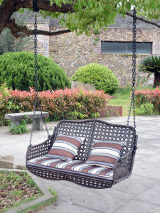 Outdoor Swing Glider Courtyard Garden Hanging Basket Rattan Chair Outdoor Adult Double Hanging Rocking Chair Balcony Iron Swing