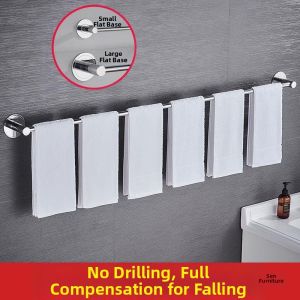 Hole-free Bathroom Towel Bar