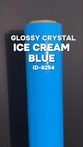 152cm Sticker FANCHI ID-8254 PET Glossy Crystal Ice Cream Blue / Meter