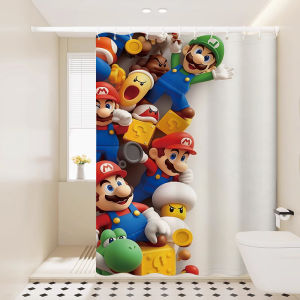 High-End Cartoon Anime Shower Curtain Waterproof Bath Privacy Curtain No Drilling Required Polyester Shower Room Divider