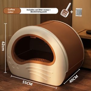 MONLEYTA | Large Size Drawer Style Cat Litter Box Full Enclosure Odor Control Cat Toilet Cat Supplies Anti Sand Cat Litter Tray Cat Poop Tray