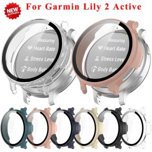 Tempered Glass Case For Garmin Lily 2 Active Smart Watch Screen Protector Full Cover Protective Bumper Lily2 Shell Accessories