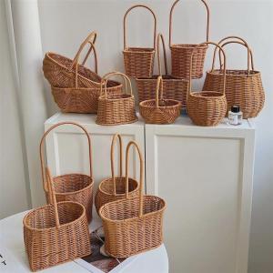 JI-TOP | Handmade Rattan-like Flower Basket for Wedding Decoration
