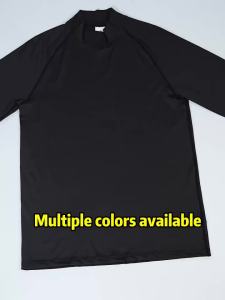 Men Mock Neck Compression Long Sleeve Shirt 4-Way Stretch Moisture Wicking Quick Dry Muscle Support Gym Workout Athletic Base