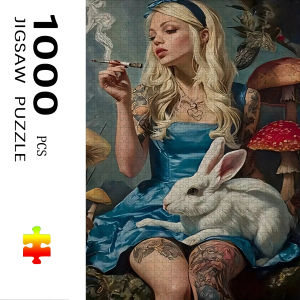 Edgy Alice in Wonderland Art Jigsaw Puzzle Adult Alternative Theme Intellectual Game Home Leisure Decorative Puzzle Toy