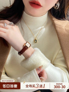 เสื้อสเวตเตอร์ถักหนาสำหรับผู้หญิงในฤดูใบไม้ร่วงและฤดูหนาว เสื้อชั้นในแบบสวมหัว ปกสูงครึ่งตัว อบอุ่น เสื้อผ้าทำงาน สไตล์เรียบง่าย