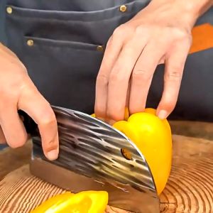 Handmade Forged Kitchen Knife Forged Fish Head Chop Bone Knife Hammer Stainless Steel Chefs Chopper Cooking Knives