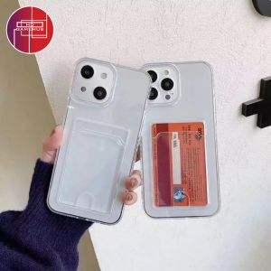 Samsung S24 Plus Clear Card Holder Shockproof Case (Clear)