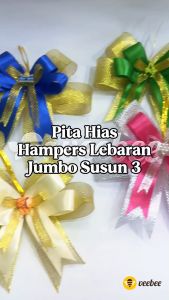 Pita Hias Hampers Lebaran Jumbo Susun 3 | Dekorasi Bingkisan Parcel 18x18 cm