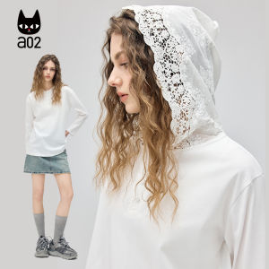 Áo Thun Cotton Dài Tay Có Mũ Trùm Đầu Ren Cho Nữ Mùa Thu 2025 Áo Sơ Mi Lót Ren Kiểu Âu Cho Nữ Đi Chơi