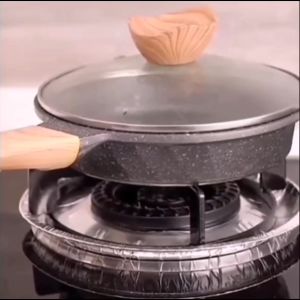 10 Pcs Convenient Reusable Gas Stove Oil-proof Aluminum Foil Mat Kitchen Heat Resistance Protection Cleaning