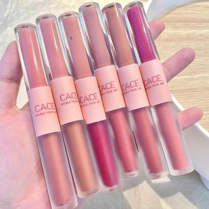 Ta💋.2 in 1 Matte + Glossy Lipstick Lip Mud Lip Cream Lip Gloss Dua Sisi Matte Lipstick Glossy Tahan Lama COD Pelembab Bibir Tahan Lama Lip Cream Berpigmentasi Tinggi - Lazada