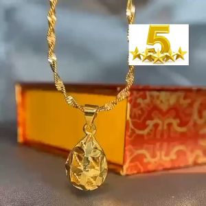 Saudi Emas Asli Kalung Wanita Pernikahan Perhiasan Hadiah Premium Kalung