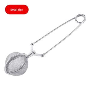 NEW NEW Stainless Steel Mesh Tea Ball Infuser Spoon Fine Filter Strainer For Loose Leaf Tea With Squeeze Handle Silver