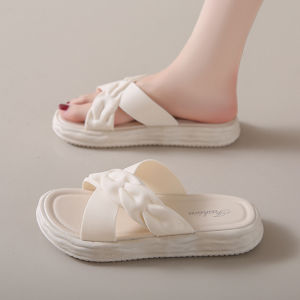 Summer Casual Style Womens Slippers Soft Bottom Flat Sandals Anti-Slip Hollow out Design PVC Material Daily Wear