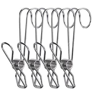 1-10PCS Multipurpose Stainless Steel Clips Plugs Laundry Clothes Pins Pegs Holders Clothing Clamps Sealing Clip Household Hooks