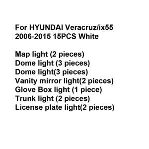 For HYUNDAI Creta ix25 Tucson ix35 Veracruz ix55 ix20 2006 2008 2010 2015 2020 Car Interior Light LED Kit White Canbus