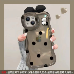 Creative Polka Dot Butterfly Knot Phone Case with Dual Stands for  15Promax Huawei Mate60Pro OPPO Reno12 Cute Vivos19 Personalized Xiaomi 14 Womens High End Pura70 Explosion