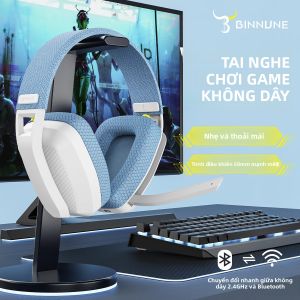Tai Nghe Bluetooth Không Dây BINNUNE BW06 Có Mic Để Chơi Game Trên PS5 PS4 PC Mac - Tai Nghe Chơi Game 2.4GHz Có Chức Năng Khử Tiếng Ồn Chủ Động Và Micrô