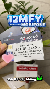Sim 4G 5G Mobifone 12MFY ( Có Esim ) - Data 100GB/Tháng Tốc Độ CAO Không Chia Dung Lượng Theo Ngày - Trọn Gói 12 Tháng Không Phát Sinh Chi Phí. FREESHIP . CHƯA KÍCH HOẠT