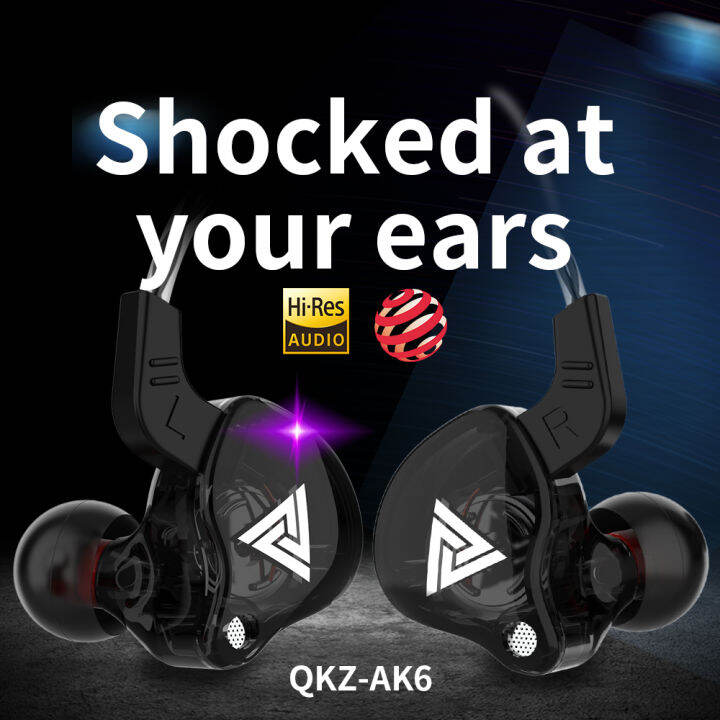 Original Qkz Ak Wired Earphone Sports Running Headphone Copper Driver Hifi Heavy Bass Stereo