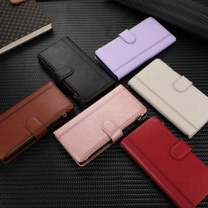 Case for Vivo V60 V50 Lite V40 V30 Pro V50 Lite V40E V30e V29 V25 V25E Lite V29E 4G 5G Zipper Wallet Leather Card Slots Flip Luxury Embossed Phone Cover with Wrist Strap