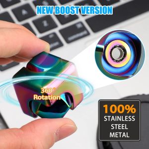 Fidget Spinner Toys Cube Metal Cool Stuff Desk Gadgets Office Toys Small Anxiety Figette Sensory Toy ADHD Tool for Teens Adults