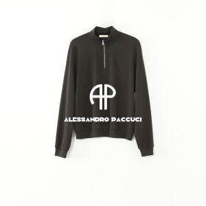 High Cotton Half-Zip Stand Collar Fashion Casual Sweater